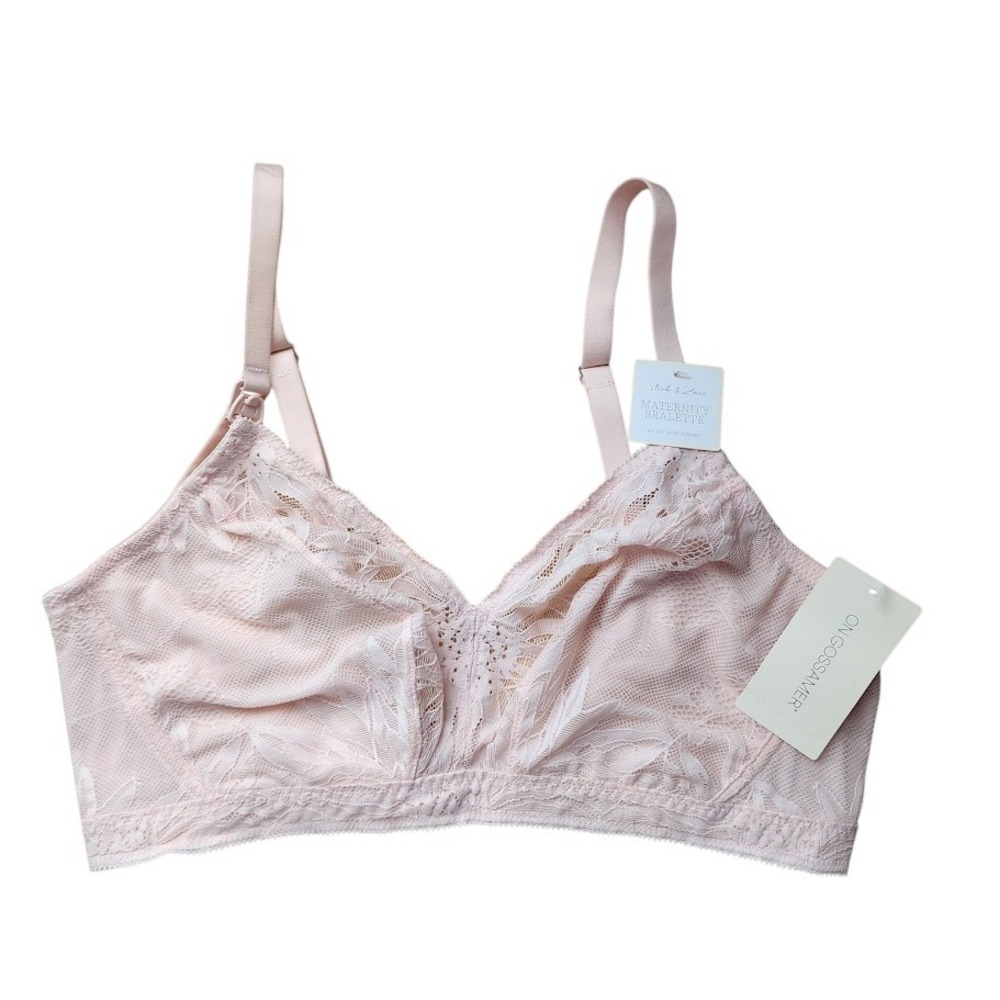 ON GOSSAMER Sleek & Lace Maternity Bralette Blush Pink NWT Size M